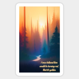 Love is Golden Forest Sticker